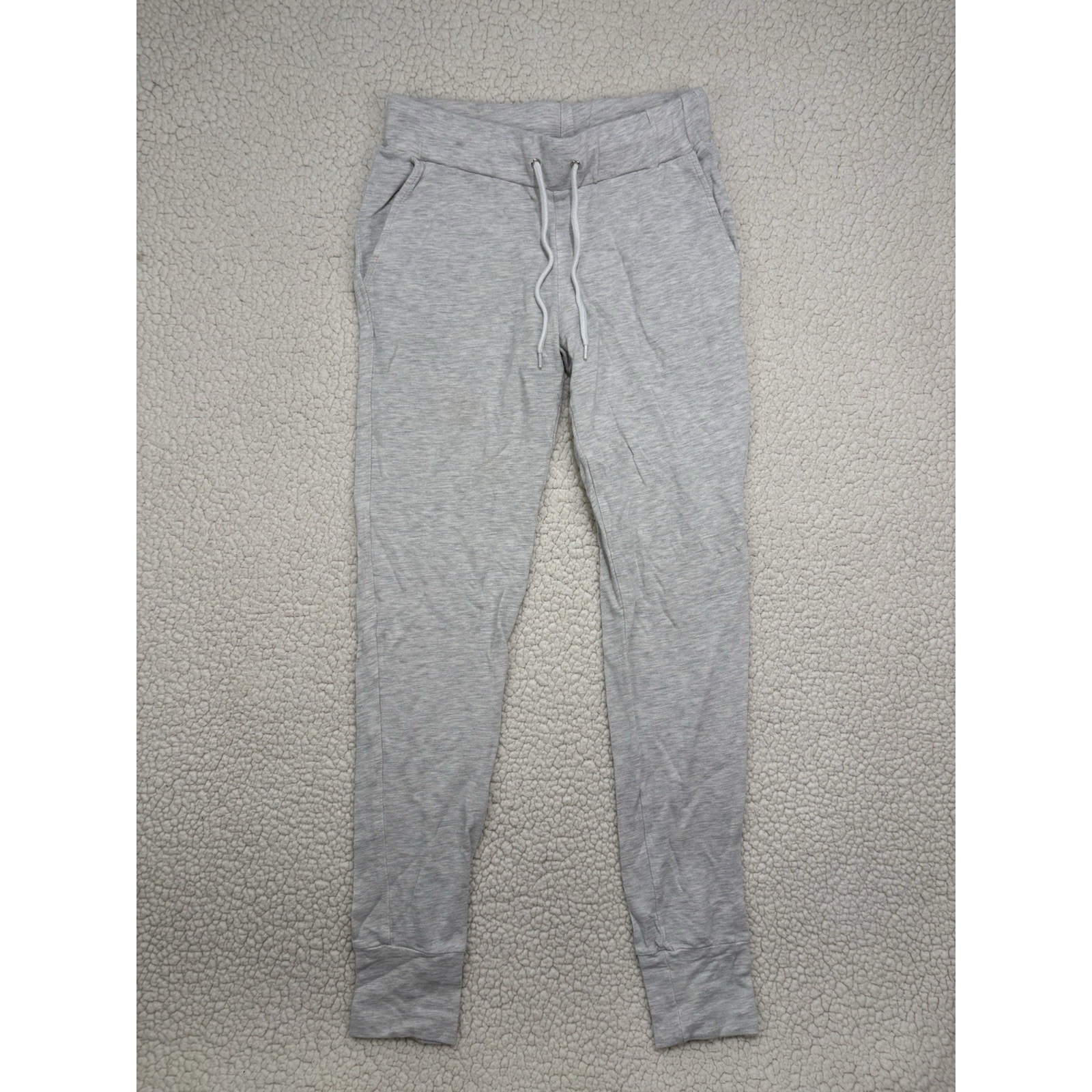Monrow Super Soft Relaxed Fit Tie Waist Jogger Pants Heathered Grey Womens Xs